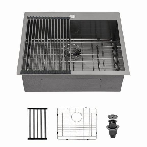 Rainlex 28"x22"x9",Drop-in Single Bowl Stainless Steel Kitchen Sink,Include 3 Accessories