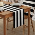 thumbnail image 2 of Table Runners 14X72 Inches Long, Black and White Striped,Cotton Linen Farmhouse Retro Rustic Barn Wood Texture Tablecloths Non-Slip Party Table Decorations for Kitchen,Home,Dining,Outdoor,, 2 of 6