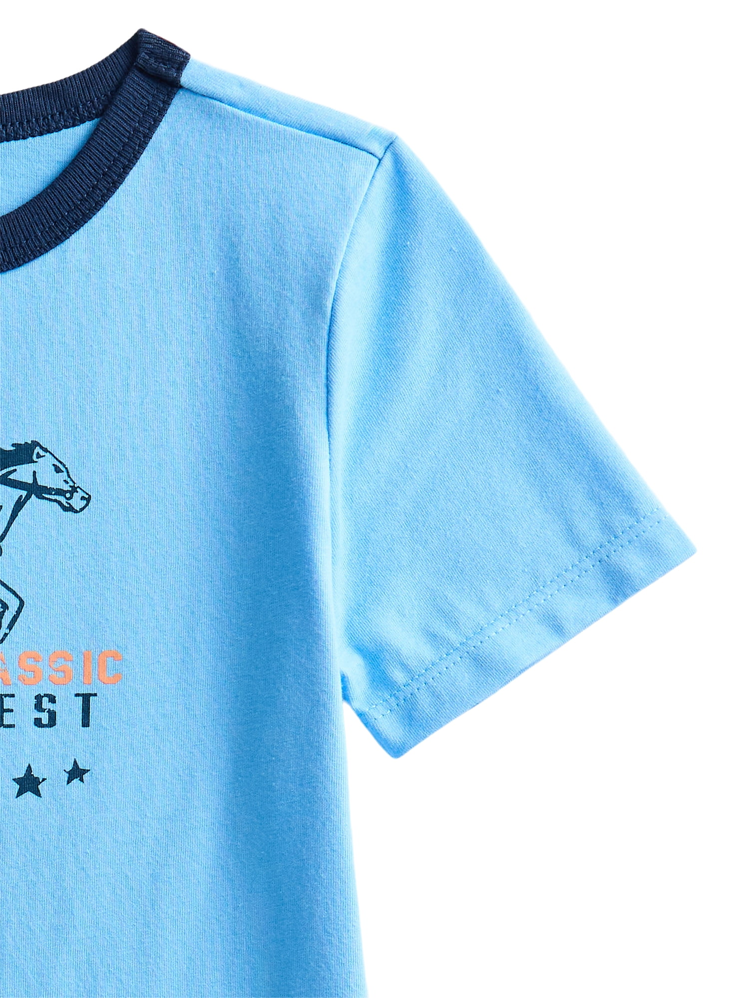 Wonder Nation Toddler Boys Short Sleeve Graphic Ringer T-Shirt, Sizes 18M-5T