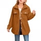thumbnail image 2 of Cowsor Womens Fuzzy Fleece Jacket Button Down Sherpa Coats Casual Winter Warm Outwear with Pockets, 2 of 7