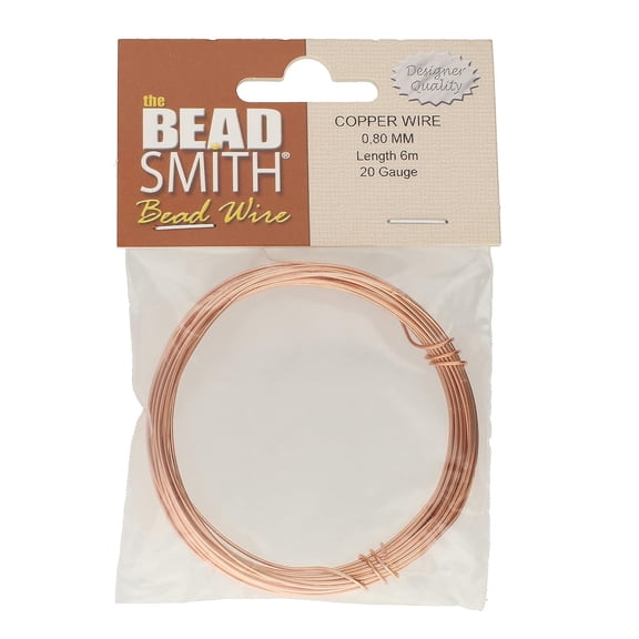 The Beadsmith Professional German Jewelry Wire – 0.8mm Dia, 20 Gauge, 5 Meter Coil – 100% Copper – Beading Wire Used to Jewelry Making, Wire Wrapping, Sculpting, Floral, Modeling & More