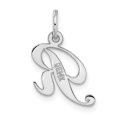 thumbnail image 4 of FJC Finejewelers 14 kt White Gold Small Fancy Script Letter R Initial Charm, 4 of 6