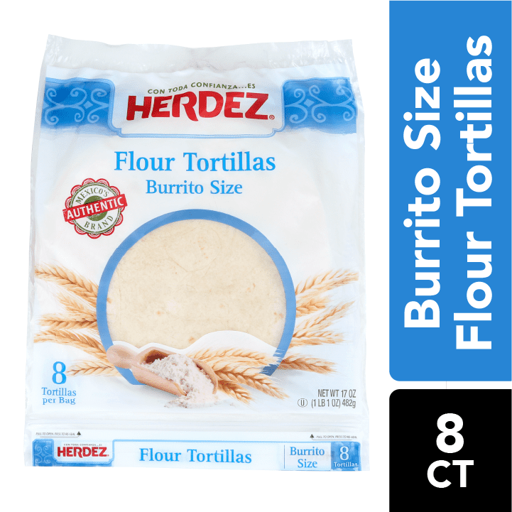 Herdez Flour Tortillas, Burrito Size, 8 Ct