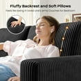 thumbnail image 6 of 100" Sofa Couch for Living Room,24" Extra Deep Seat Corduroy Sofa,Wide Arm,Comfy Upholstered Oversized Loveseat,2 Pillows,Black, 6 of 7