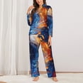 thumbnail image 2 of Xecao Galactic Dog Swirls Art Print Women Pajamas Set Soft Sleepwear Pjs long Sleeve Button Down Nightwear with Long Pants, 2 of 6