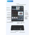 thumbnail image 4 of 4 Channel Audio Mixer Sound Board Mixing Console Input 48V Phantom Power Stereo DJ Mixers for Recording KTV US Plug, 4 of 5
