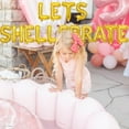 thumbnail image 2 of Shell Themed Party Decoration, Gold Let's Shellebrate Foil Balloon Banner with Purple Shell Balloon for Bridal Shower and Birthday Party Decoration Supplies, 2 of 7
