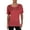 Red Multi, variant on Women's Lace-Up Shoulder Striped Linen Blend Top-RM-XL