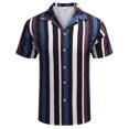 thumbnail image 3 of KyCheLot Business Shirt for Men Slim Lapel Short Sleeve Summer Button down Shirts Stripe Blouse Work, 3 of 4