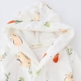 thumbnail image 4 of NOLDARES Kids Hooded Bathrobe Girls Soft Plush Hooded Flannel Pajamas Sleepwear Boys Spa Robe,White,2-3 Y, 4 of 7