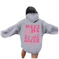 thumbnail image 7 of Towmus Women's Graphic Hoodies Oversized Fall Winter Fleece Letter Flower Print Sweatshirt Women's Casual Long Sleeve Pullover, 7 of 7