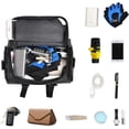 thumbnail image 2 of SHAR Bicycle Handlebar Bag Waterproof Bike Bucket Bag with Touch Screen Bike Front Storage Bag Large Capacity Bike Front Frame Pack-Grey, 2 of 5