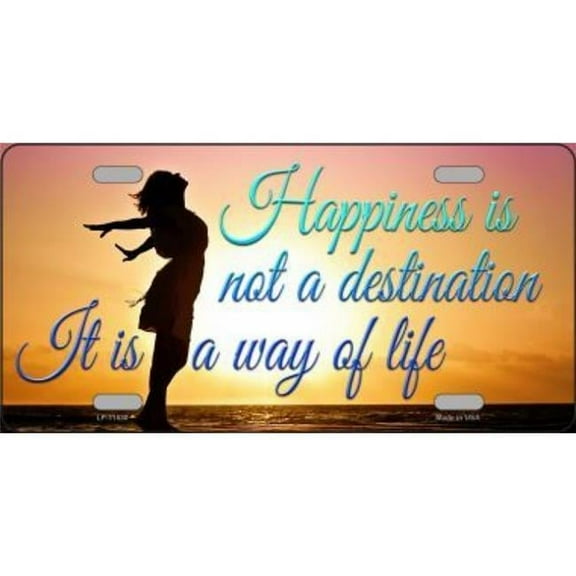 212 Main LP-11530 6 x 12 in. Happiness Way of Life Sunset Metal License Plate