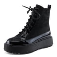 thumbnail image 2 of Azura Women's LIVEWIRE Combat Boot – Patent and Microsuede with Crystal Embellishments and Chunky Platform, 2 of 9