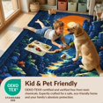 thumbnail image 4 of Design&I 4'x6' Washable Area Rug Pixel Interlocking Block Terrain Border Cliff Motif Volcano Landscape for Home Office, Under Desk, Snag-Free Skid-Resistant Medium, 4 of 7
