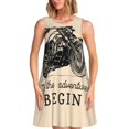 thumbnail image 1 of Bixox Robe Sans Manches pour Femmes avec Poches, Robe Décontractée Longueur Genou pour l'Été-Moyenne, 1 of 7
