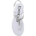 thumbnail image 3 of bebe PCU Sparkly Fashion T-Strap Thong Sandals, White (Little Girls & Big Girls), 3 of 4