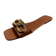 thumbnail image 2 of Sandalias Mujer Casual Peep Toe Zapatos de tacones planos Cadena de botones de metal Zapatillas de verano Wmkox8yii  ytu4615, 2 of 3