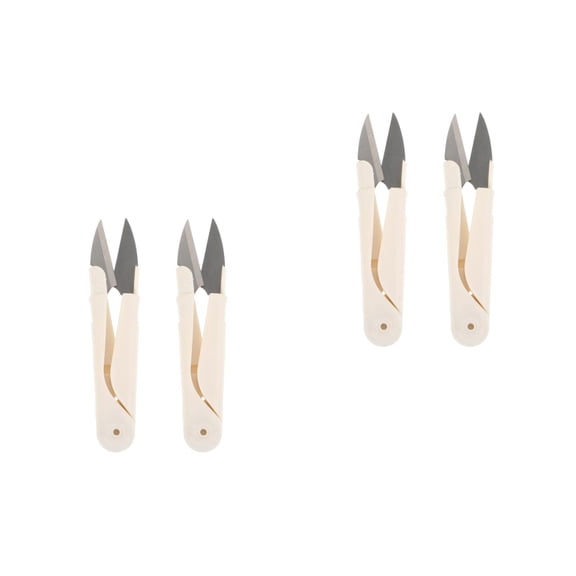 HOMEMAXS 4 Pcs Portable Sewing Scissors Portable Small Trimming Scissor Practical Handcraft Embroidery Trimmer With Cap