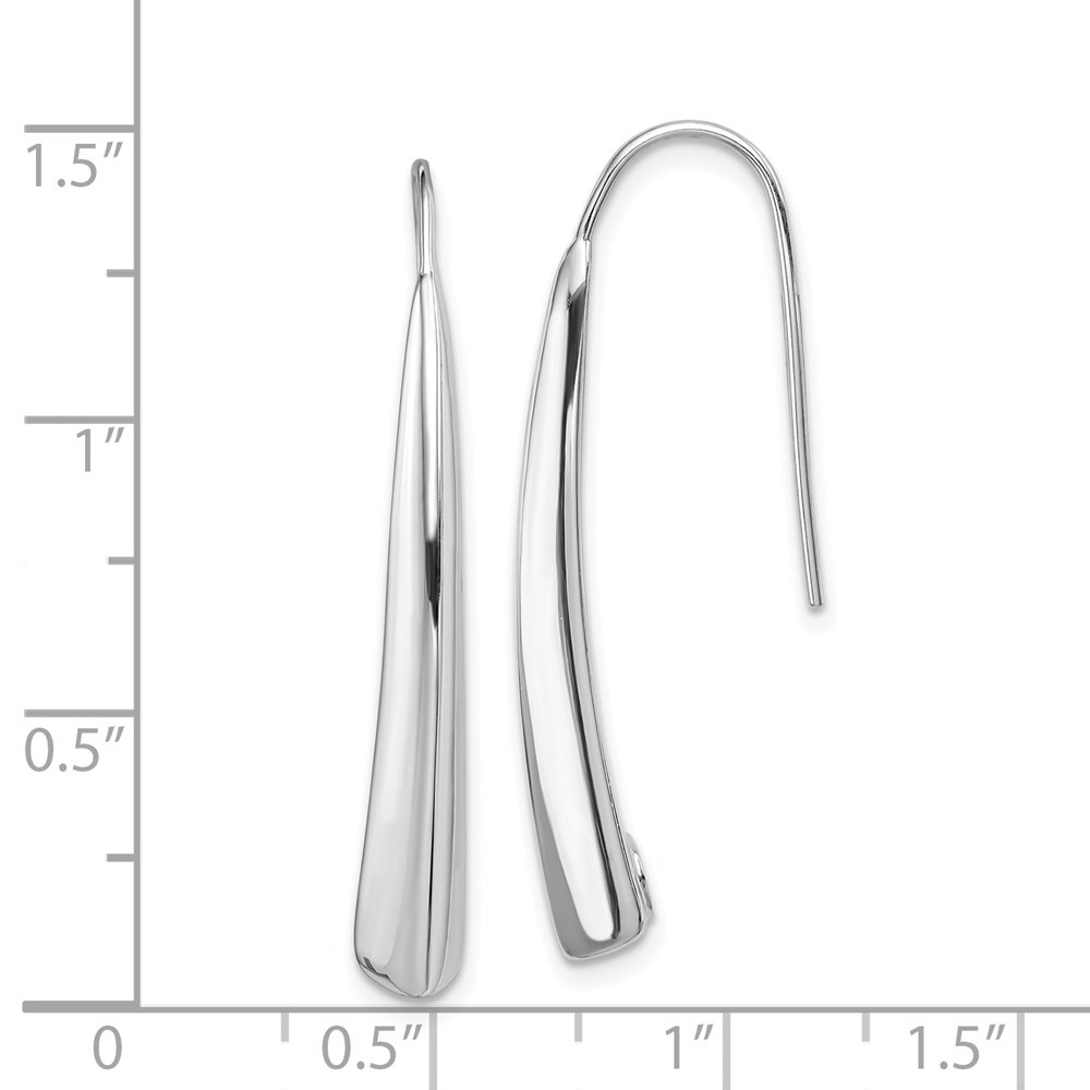 Diamond2Deal 925 Sterling Silver Polished Rhodium Plated Fancy Bar Thread Earrings for Women (L- 1.46 inch, W- 0.2 inch)