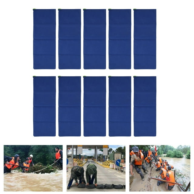10 Pcs Sacs de Prévention des Inondations Sacs de Contrôle des Inondations Vides avec Cordon de Serrage, Opération Simple Durable et Imperméable, Crée un Endroit Sûr