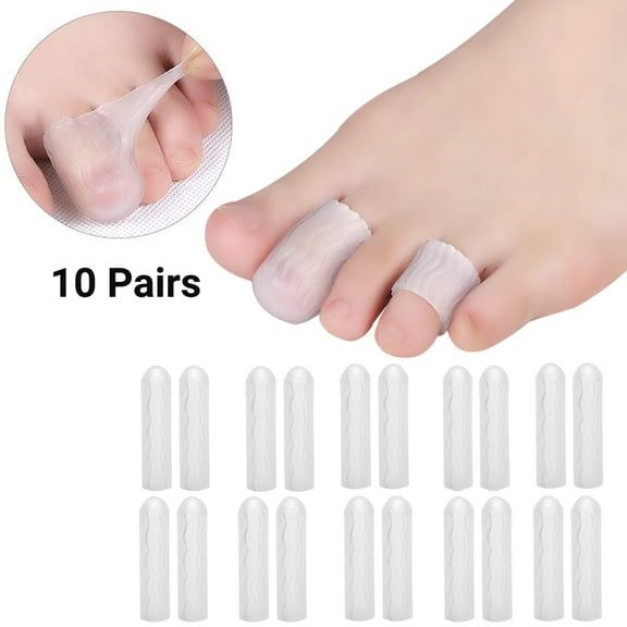 Kritne 10 Pairs SEBS Toe Cover Protector Sport Hammer Toe Correction Separator,Toe Sleeves