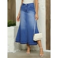 thumbnail image 2 of PAOLA RIBONI Stylish Dark Midi Length Denim Mermaid Skirt with Fitted Structure and Fish-Tail Hem Versatile for Casual Outings and Party Wear Women's Must-Have Essentials, 2 of 8