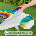 thumbnail image 5 of Colorful Tie Dye Mandala Pattern Round Fitted Tablecloth with Elastic Edge,Dining Table Cover Waterproof,Outdoor Round Tablecloth for Camping,Dining,Indoor and Outdoor, 5 of 7