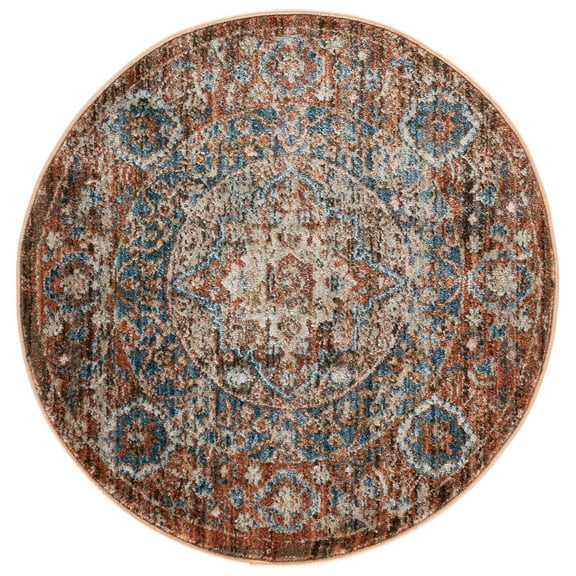 SAFAVIEH Bijar Rhona Oriental Area Rug, Brown/Rust, 4' x 4' Round