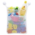 thumbnail image 2 of Bolsa colgante de malla para organizador de juguetes de baño para bebé con ganchos de succión y pegatinas, 2 of 4