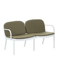 thumbnail image 2 of Miekor Furniture Luna Outdoor Patio PP Loveseat, White Frame with Green Cushion 29139, 2 of 12