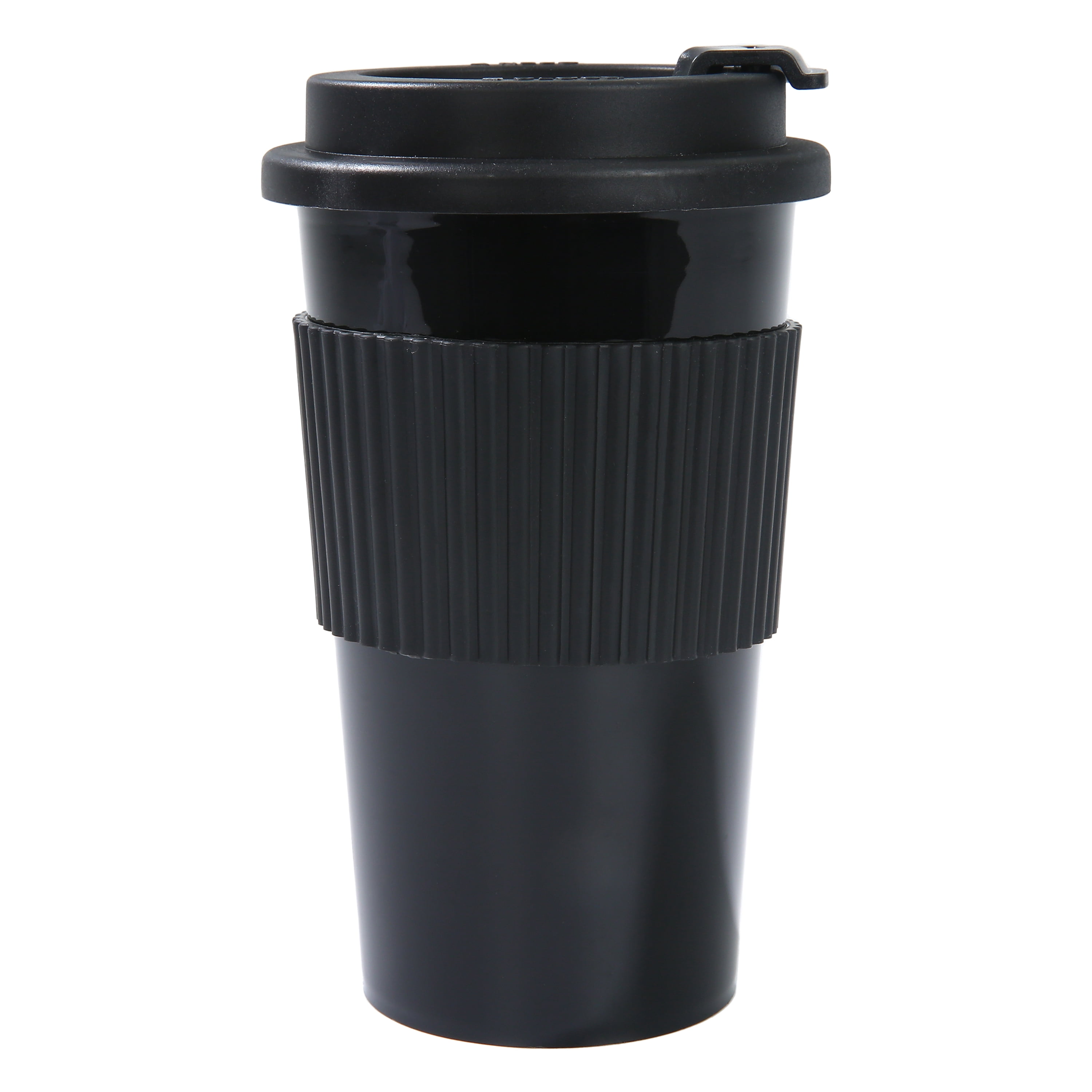 Mainstays 18oz Plastic To Go Coffee Tumbler, Black Perfect for Your On-The-Go Beverages