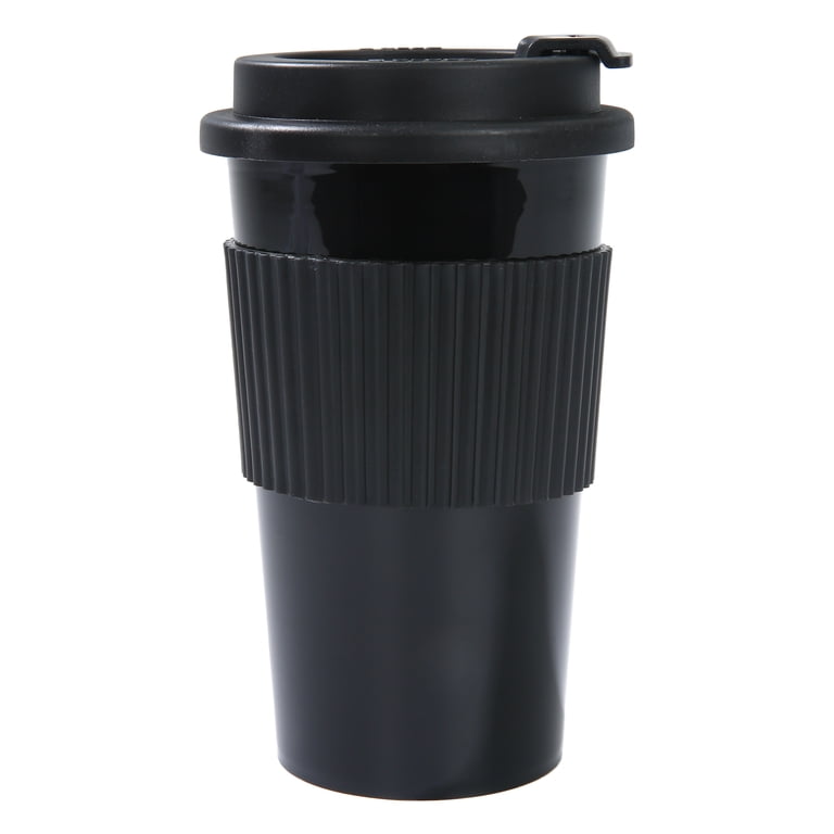 Mainstays 18oz Plastic To Go Coffee Tumbler Black Reusable