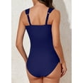 thumbnail image 6 of SHEWIN Women's One Piece Swimsuit Ruched Tummy Control Bathing Suit Adjustable Strap Full Coverage Swimwear, 6 of 11