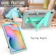 thumbnail image 2 of Dteck Case for Samsung Galaxy Tab S6 Lite 10.4" SM-P610 P615 (2020 Released) 10.4-inch,Shockproof 3-layer-protection Hybrid Rubber Hard PC Back Protective Kickstand Cover,Gray+Mint, 2 of 4