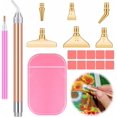 thumbnail image 1 of 19 Pieces Diamond Painting Pens Set Including 2 Pieces Diamond Drill Art Pens Gem Rhinestone Painting Pens 6 Pieces Multi Placers 10 Pieces Glue Clay 1 Anti-Slip Mat for Diamond Painting, 1 of 7