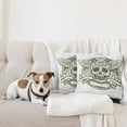 thumbnail image 4 of Ambesonne Sugar Skull Throw Pillow Cover 2 Pack, Calavera Diamond, 20", Cream Grey Black, 4 of 7
