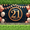 thumbnail image 2 of Elegant Banner Birthday Party Decoration Gold Design for 21st Celebration Anniversary Indoor Party Event, 2 of 9