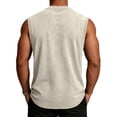 thumbnail image 4 of Leidass Men Vintage Washed Sleeveless Tank Top Soft Cotton Round Neck Loose Fit Retro Casual Vest For Summer Daily Gym Beach Outdoor Street Wear Khaki 2XL, 4 of 9
