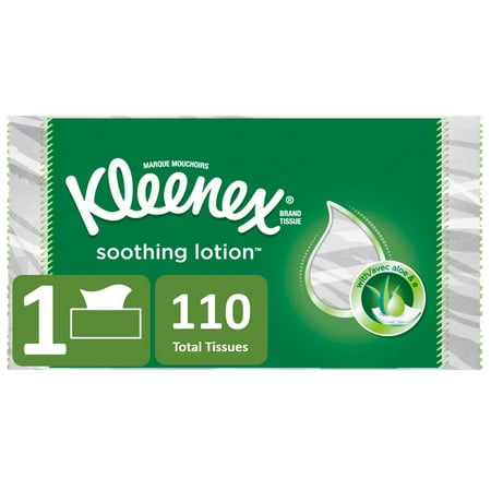 Kleenex Soothing Lotion Facial Tissues, 110 Tissues per Flat Box,1 Pack