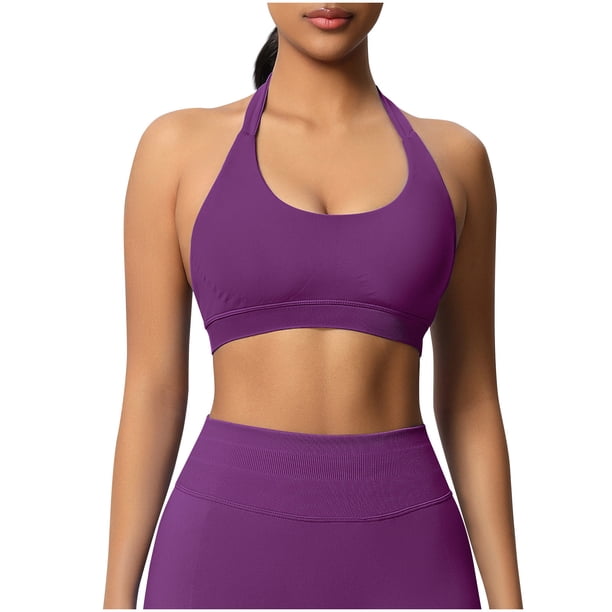 Sujetanes Deportivos para Mujeres Soporte Alto Busto Grande sin Costuras de Punto de Yoga, Sujetadores Deportivos de Cuello Alto para Mujeres Absorbente de Choques Fitness Respirable