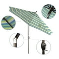 thumbnail image 2 of California Umbrella  9-foot Round Crank Lift, Push ButtonTilt, Bronze Frame Finish, Aluminum Patio Umbrella with Sunbrella Fabric Seville Seaside, 2 of 5