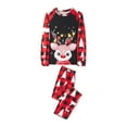 thumbnail image 2 of Gureui Matching Family Holiday Christmas Pajamas Set,Elk Print Plaid Long Sleeves Crew Neck Tops+Elastic Waist Pants for Couples Children Baby Dog Sleepwear Set, 2 of 9
