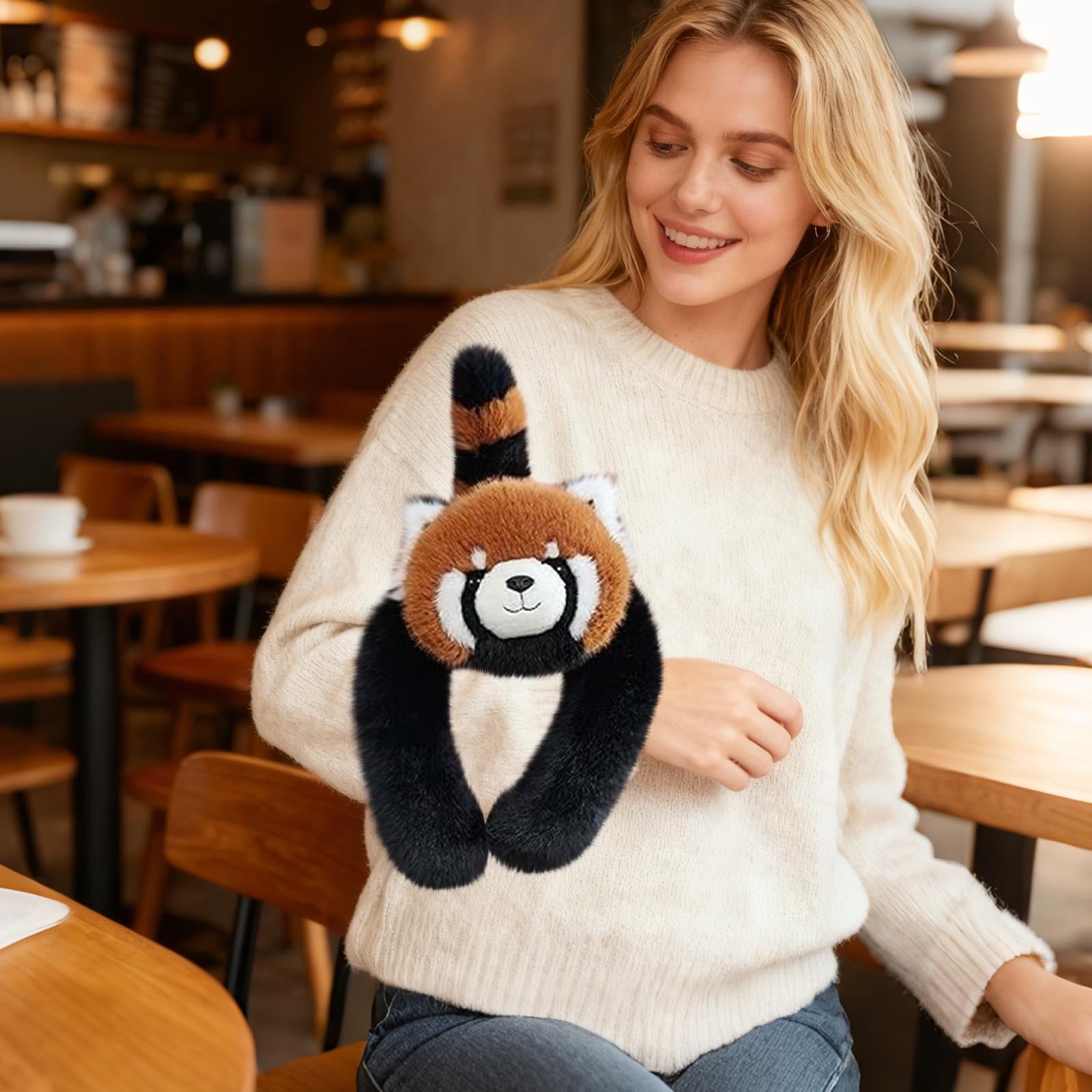 Red Panda Weighted Stuffed Animals, Weighted Plush Animal, Cute Soft Plush Toy Pillow Hugging Plushie Gifts for Christmas Birthday(A)