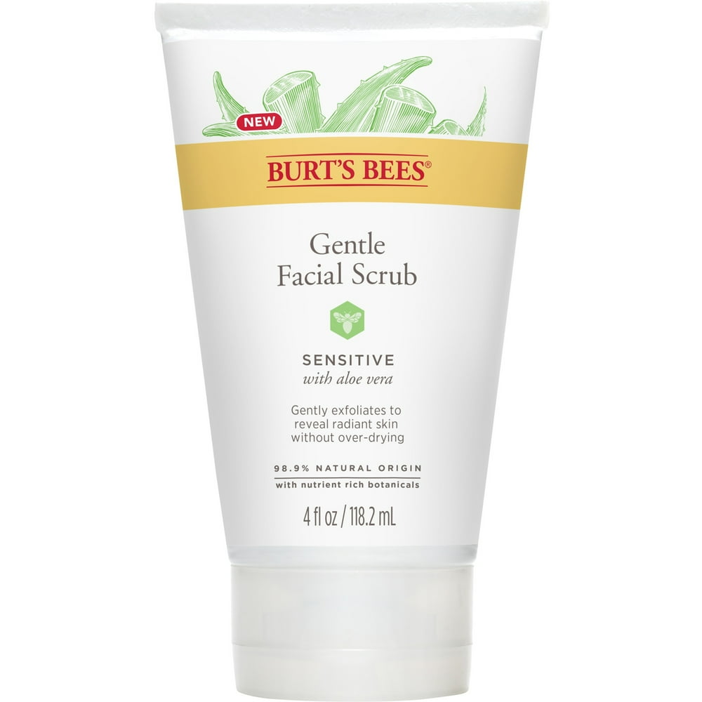 Burt's Bees Gentle Facial Scrub for Sensitive Skin, with Aloe Vera, 98.