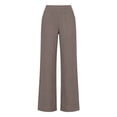 thumbnail image 3 of Women's Pants Fashion Yoga Pants Women Casual Cotton Linen High Waisted Wide Leg Pants Button Up Straight Leg Trousers, 3 of 5