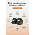 thumbnail image 4 of Speaker - 14W Stereo PC Speakers, USB Powered, Compact Size with 30° Tilt Design, Volume Dial Control, for Desktop, Laptop, Monitor, Gaming Consoles, Black, 4 of 4