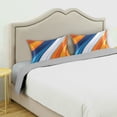 thumbnail image 3 of Yayeee Pillowcase Standard Size Set of 2 Satin Wrinkle Resistant Pillow Case, Orange Abstract Wavy, 3 of 8