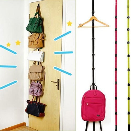 New Adjustable Over the Door Hanger Bag Handbag Clothes Hat Rack Holder Hooks 