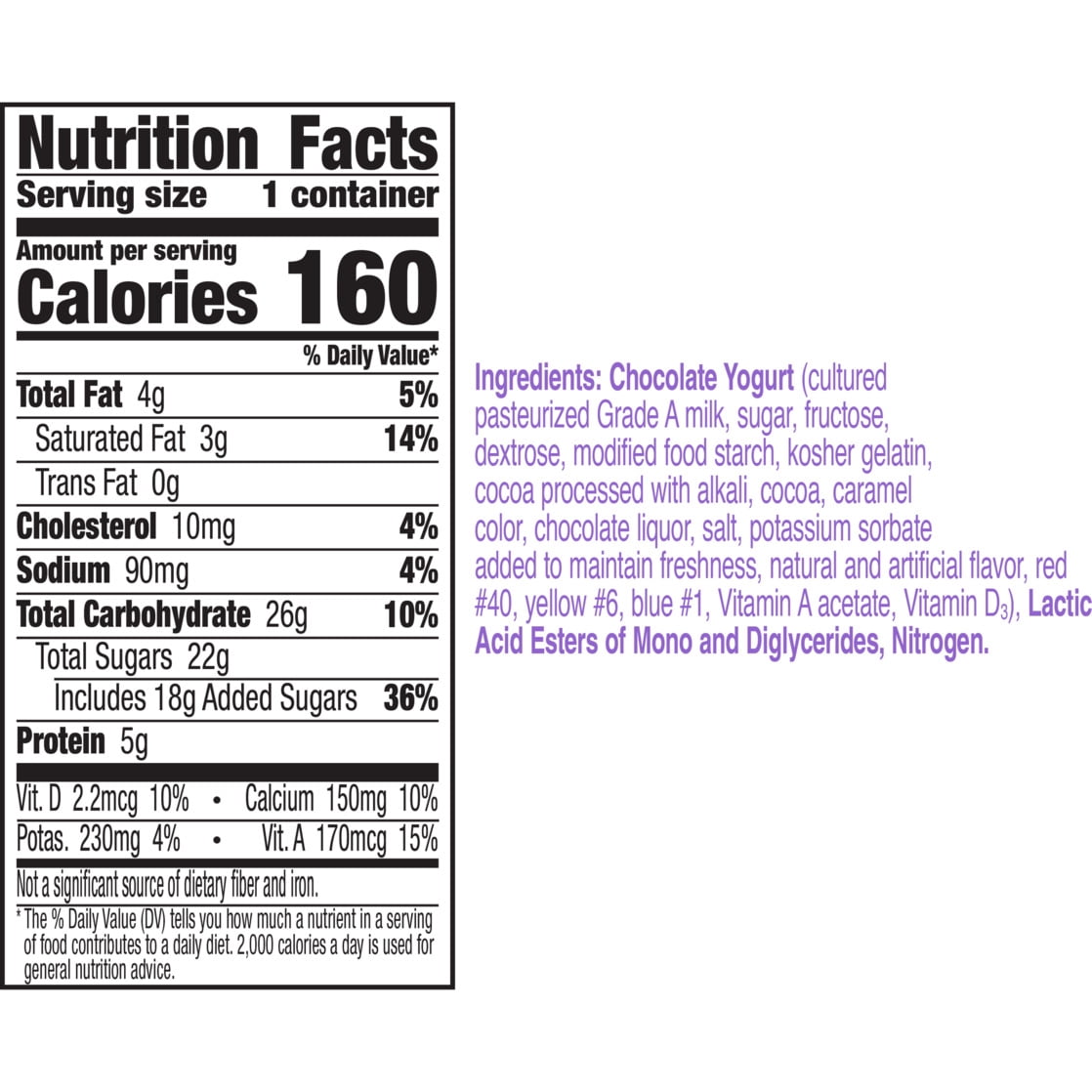 Yoplait Whips Yogurt Mousse, Chocolate Flavored, Gluten Free Snack, 4 OZ Yogurt Cup